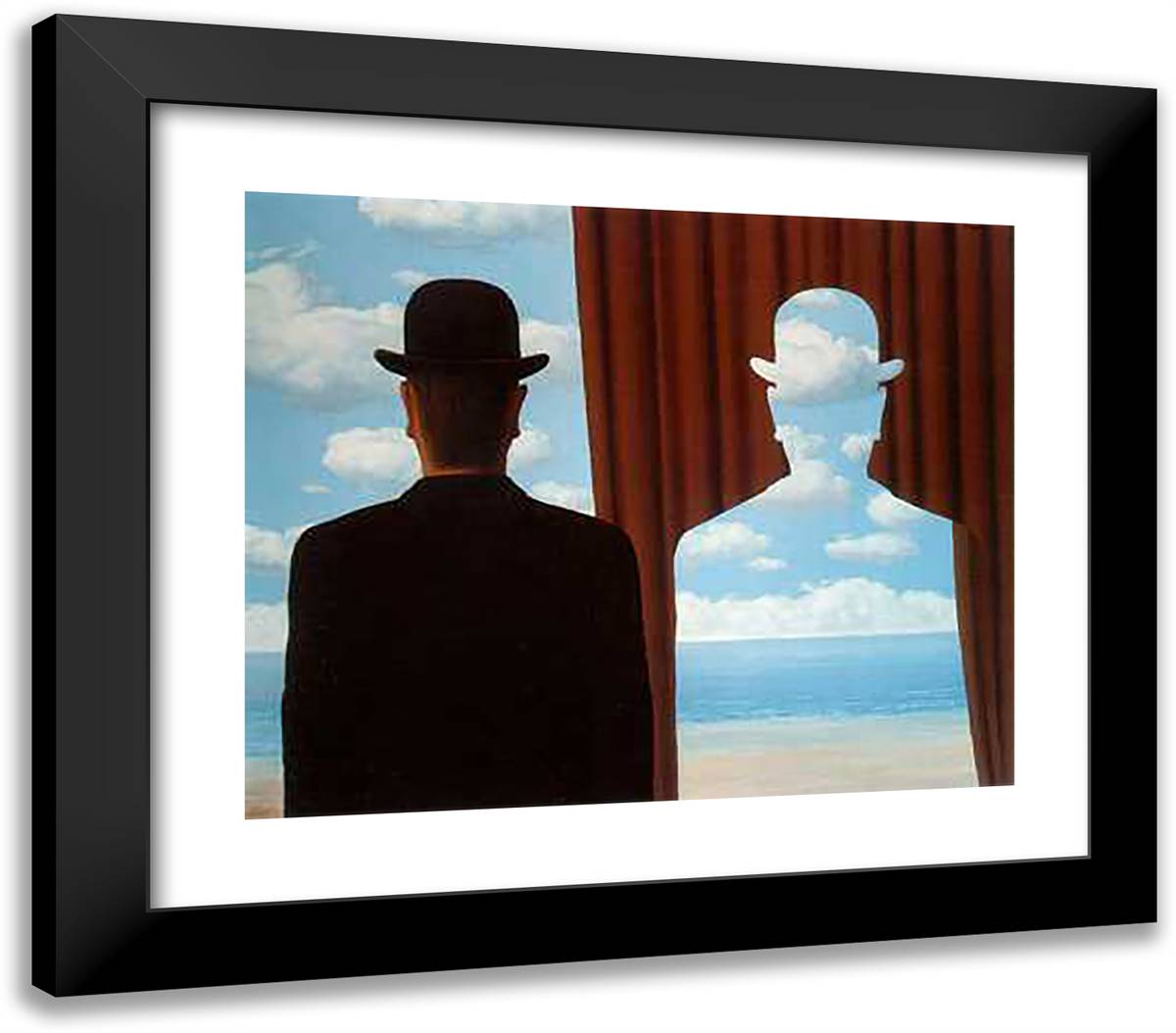 Decalcomania 23x20 Black Modern Wood Framed Art Print Poster by Magritte, Rene