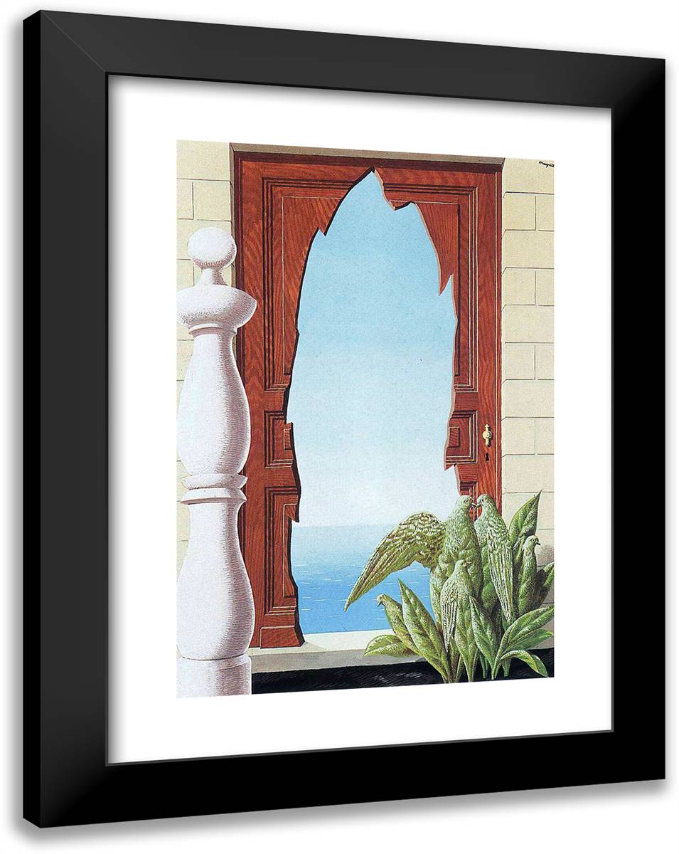 Early Morning 18x24 Black Modern Wood Framed Art Print Poster by Magritte, Rene