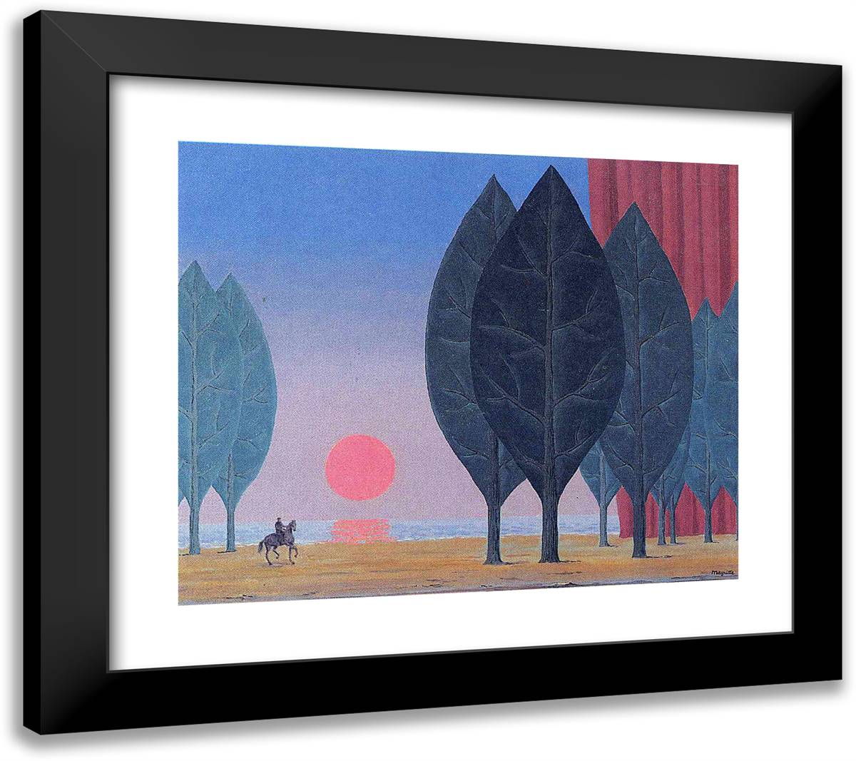 Forest of Paimpont 22x20 Black Modern Wood Framed Art Print Poster by Magritte, Rene