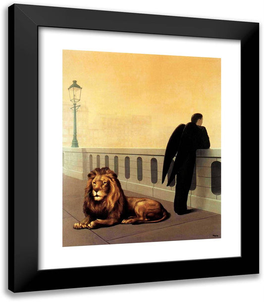 Homesickness II 20x23 Black Modern Wood Framed Art Print Poster by Magritte, Rene