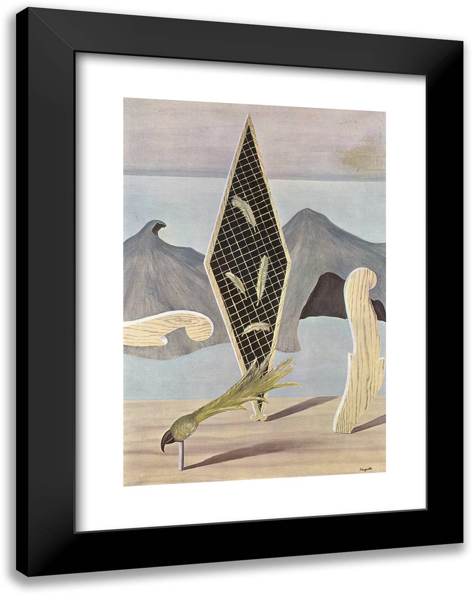 Left Behind by the Shadow 18x24 Black Modern Wood Framed Art Print Poster by Magritte, Rene