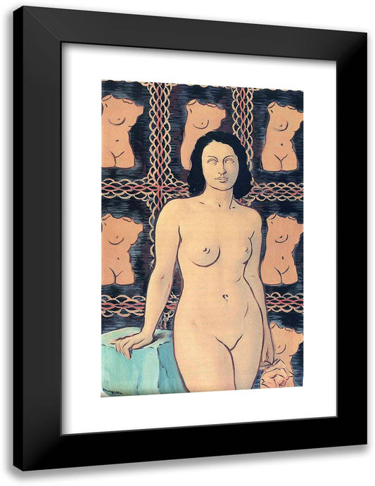 Lola De Valence 18x24 Black Modern Wood Framed Art Print Poster by Magritte, Rene