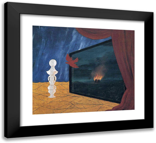 Nocturne 22x20 Black Modern Wood Framed Art Print Poster by Magritte, Rene