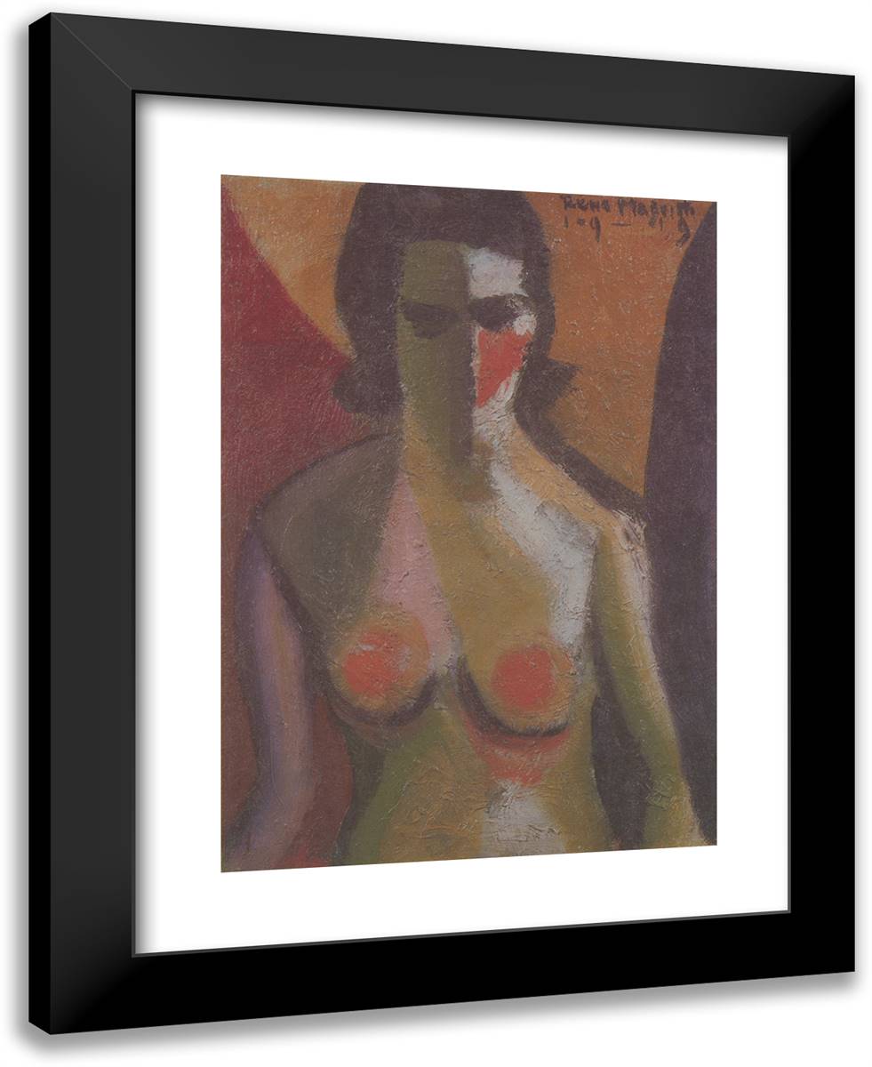 Nude, 1919 19x24 Black Modern Wood Framed Art Print Poster by Magritte, Rene