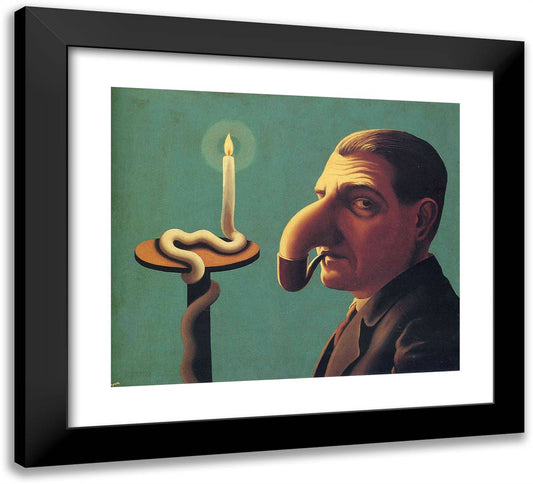 Philosopher's Lamp 22x20 Black Modern Wood Framed Art Print Poster by Magritte, Rene