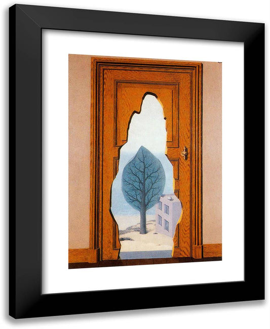 The Amorous Perpective 19x24 Black Modern Wood Framed Art Print Poster by Magritte, Rene