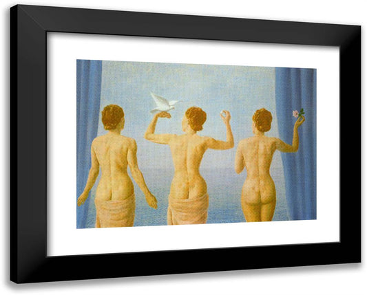 The Break in the Clouds (The Calm)  24x19 Black Modern Wood Framed Art Print Poster by Magritte, Rene