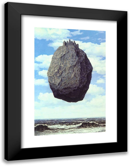 The Castle of the Pyrenees 18x24 Black Modern Wood Framed Art Print Poster by Magritte, Rene