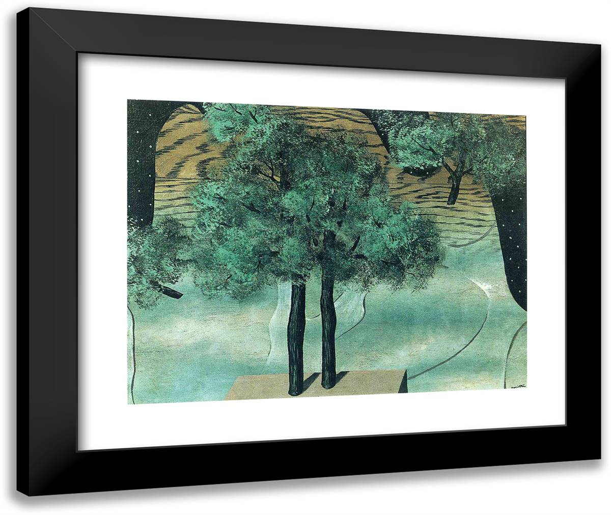 The Cultivation of Ideas 24x20 Black Modern Wood Framed Art Print Poster by Magritte, Rene