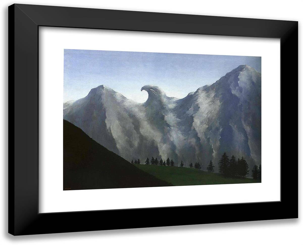 The Domain of Arnheim 24x19 Black Modern Wood Framed Art Print Poster by Magritte, Rene