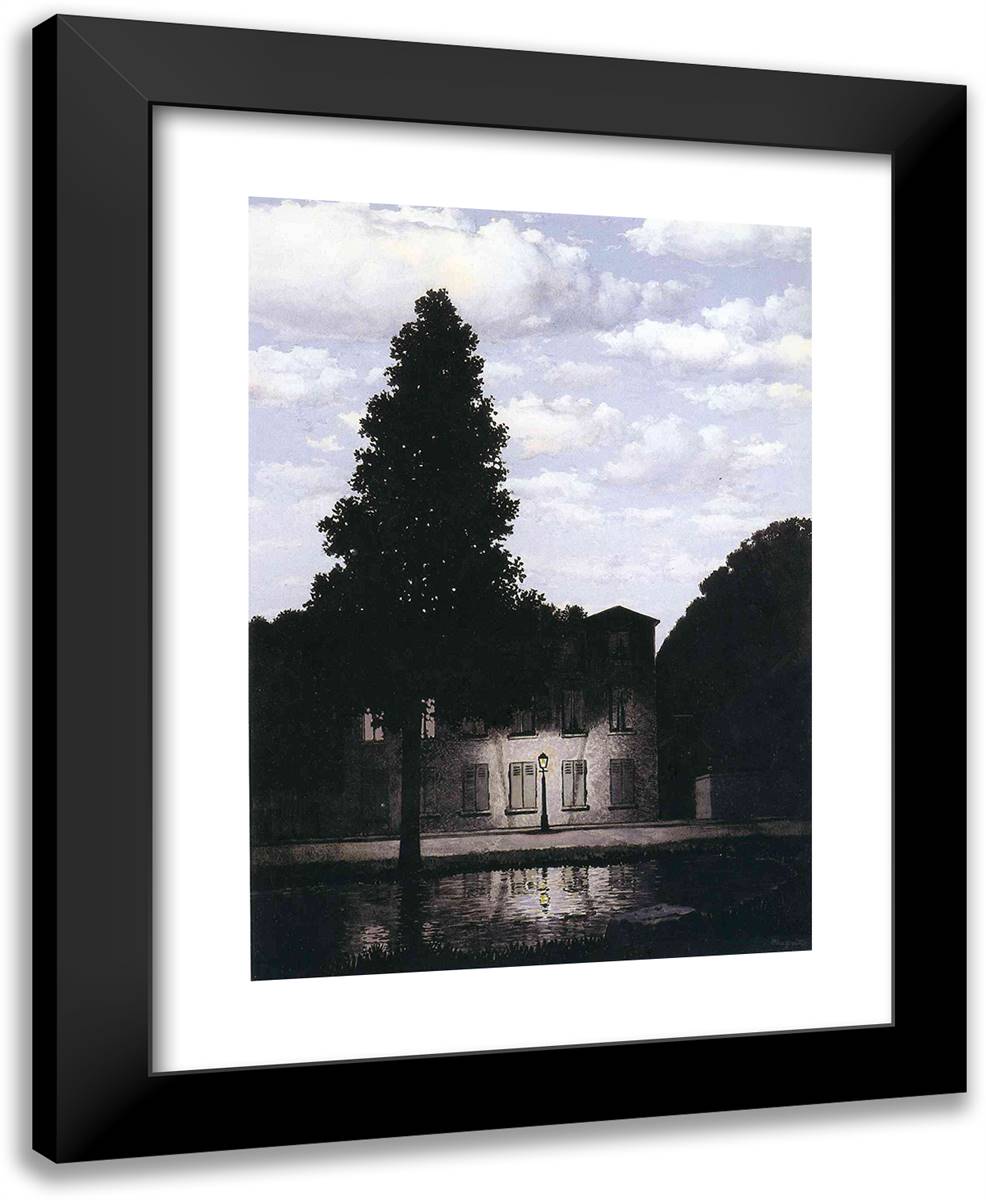 The Empire of Lights 19x24 Black Modern Wood Framed Art Print Poster by Magritte, Rene