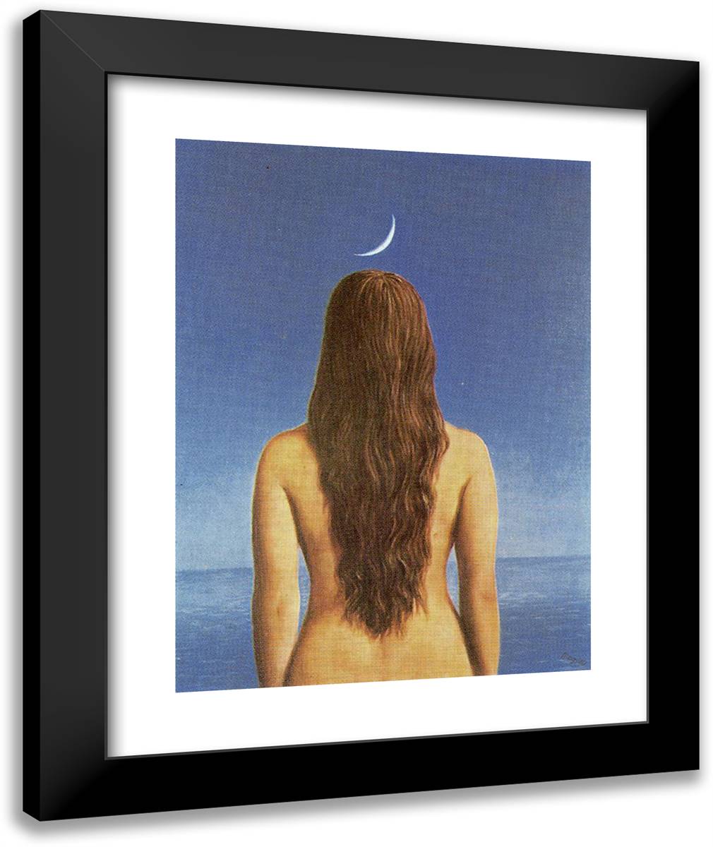 The Evening Gown 20x24 Black Modern Wood Framed Art Print Poster by Magritte, Rene