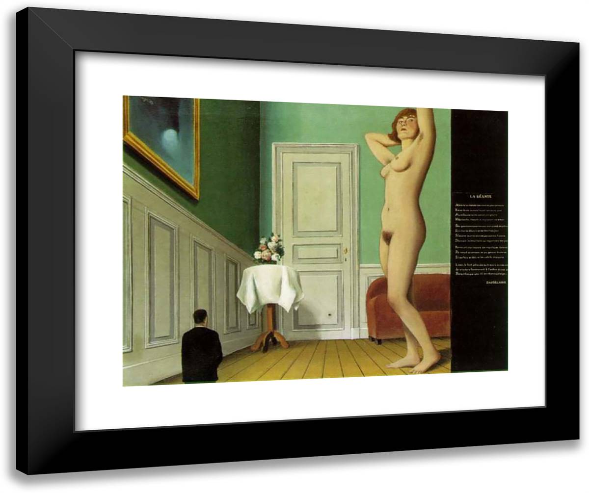 The Giantess 24x20 Black Modern Wood Framed Art Print Poster by Magritte, Rene