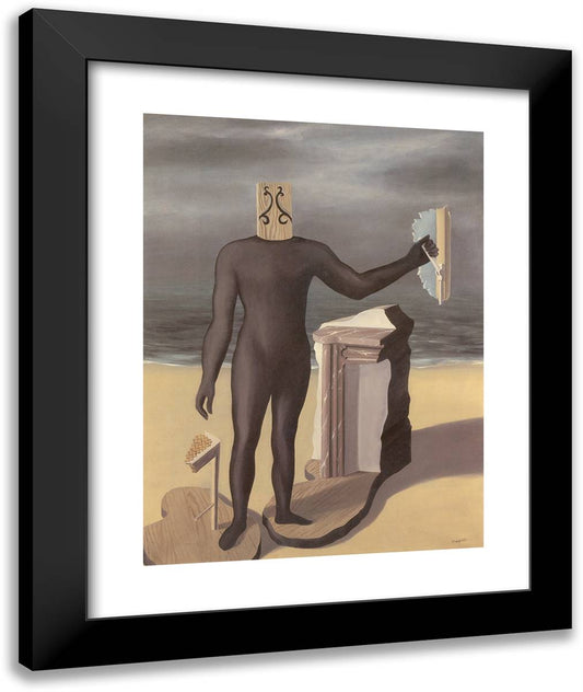 The Man of the Sea 20x24 Black Modern Wood Framed Art Print Poster by Magritte, Rene