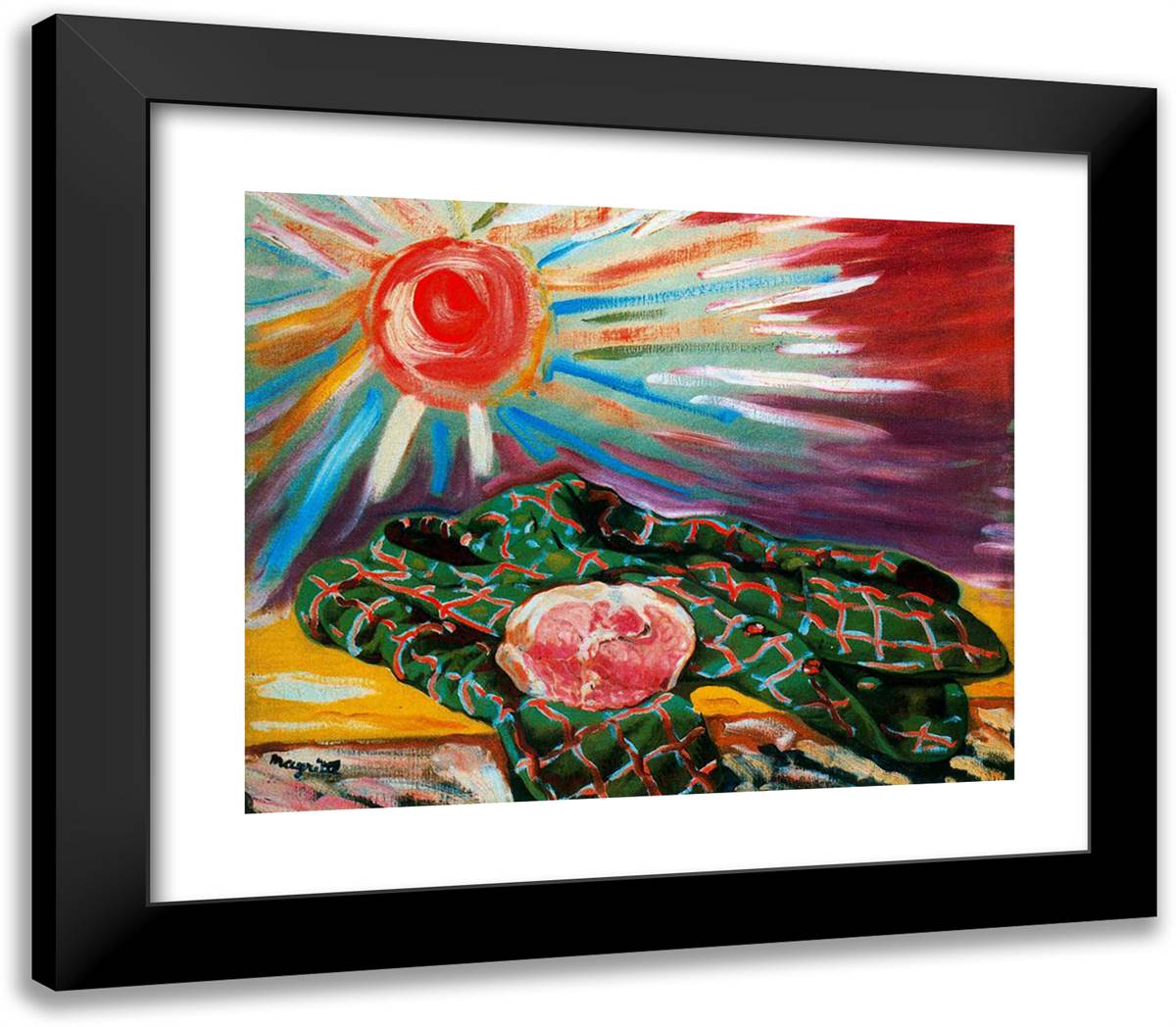 The Mark  23x20 Black Modern Wood Framed Art Print Poster by Magritte, Rene