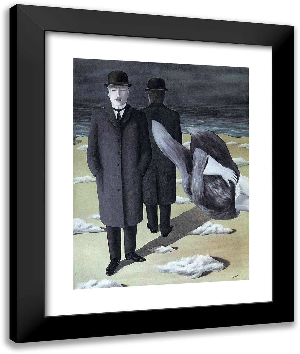 The Meaning of Night 20x24 Black Modern Wood Framed Art Print Poster by Magritte, Rene
