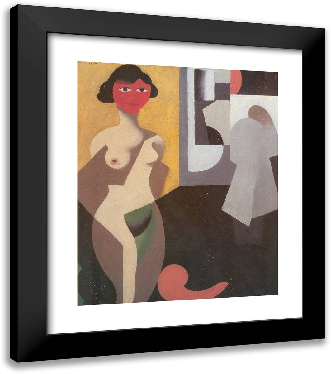 The Model 20x23 Black Modern Wood Framed Art Print Poster by Magritte, Rene