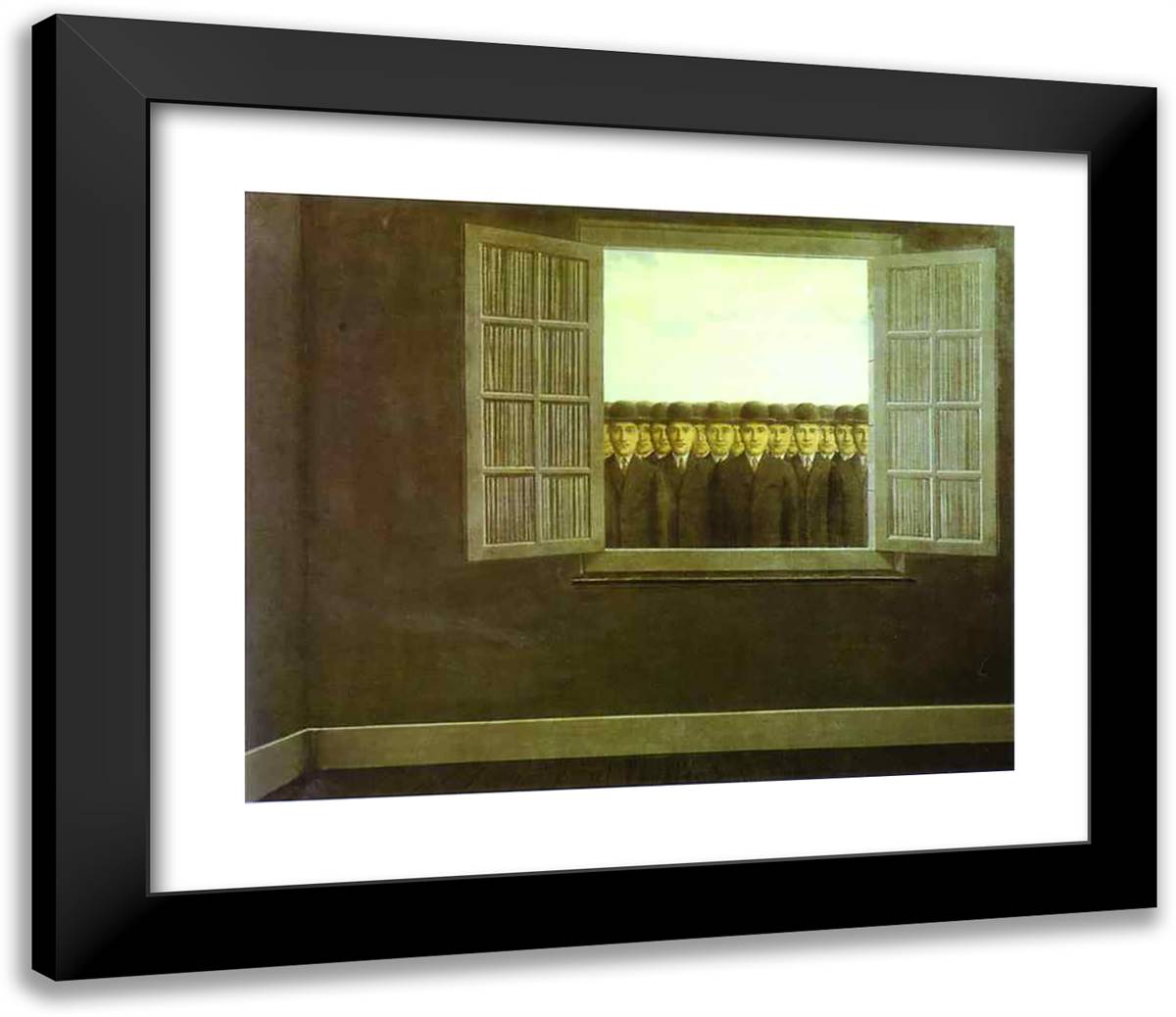 The Month of the Grape Harvest 23x20 Black Modern Wood Framed Art Print Poster by Magritte, Rene
