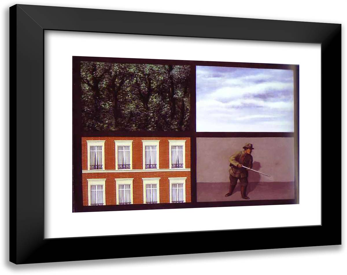 The Obsession 24x19 Black Modern Wood Framed Art Print Poster by Magritte, Rene