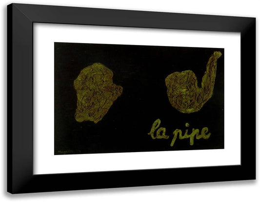 The Pipe 24x19 Black Modern Wood Framed Art Print Poster by Magritte, Rene