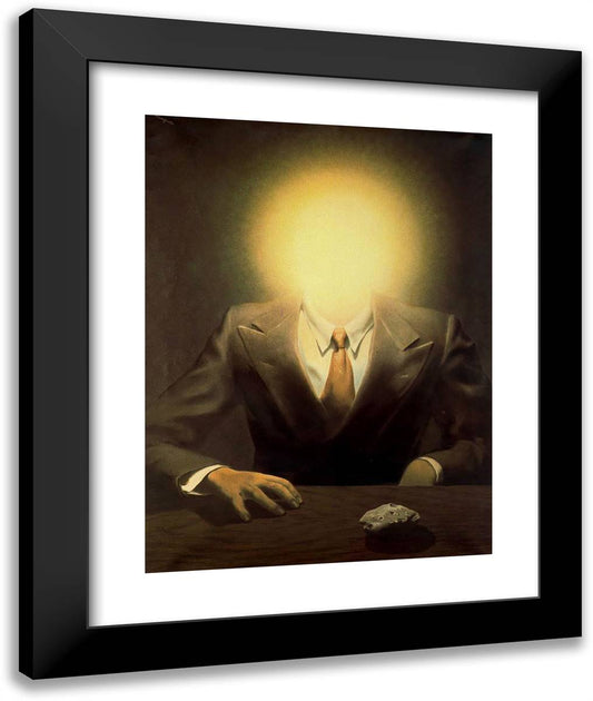 The Pleasure Principle (Portrait of Edward James) 20x24 Black Modern Wood Framed Art Print Poster by Magritte, Rene