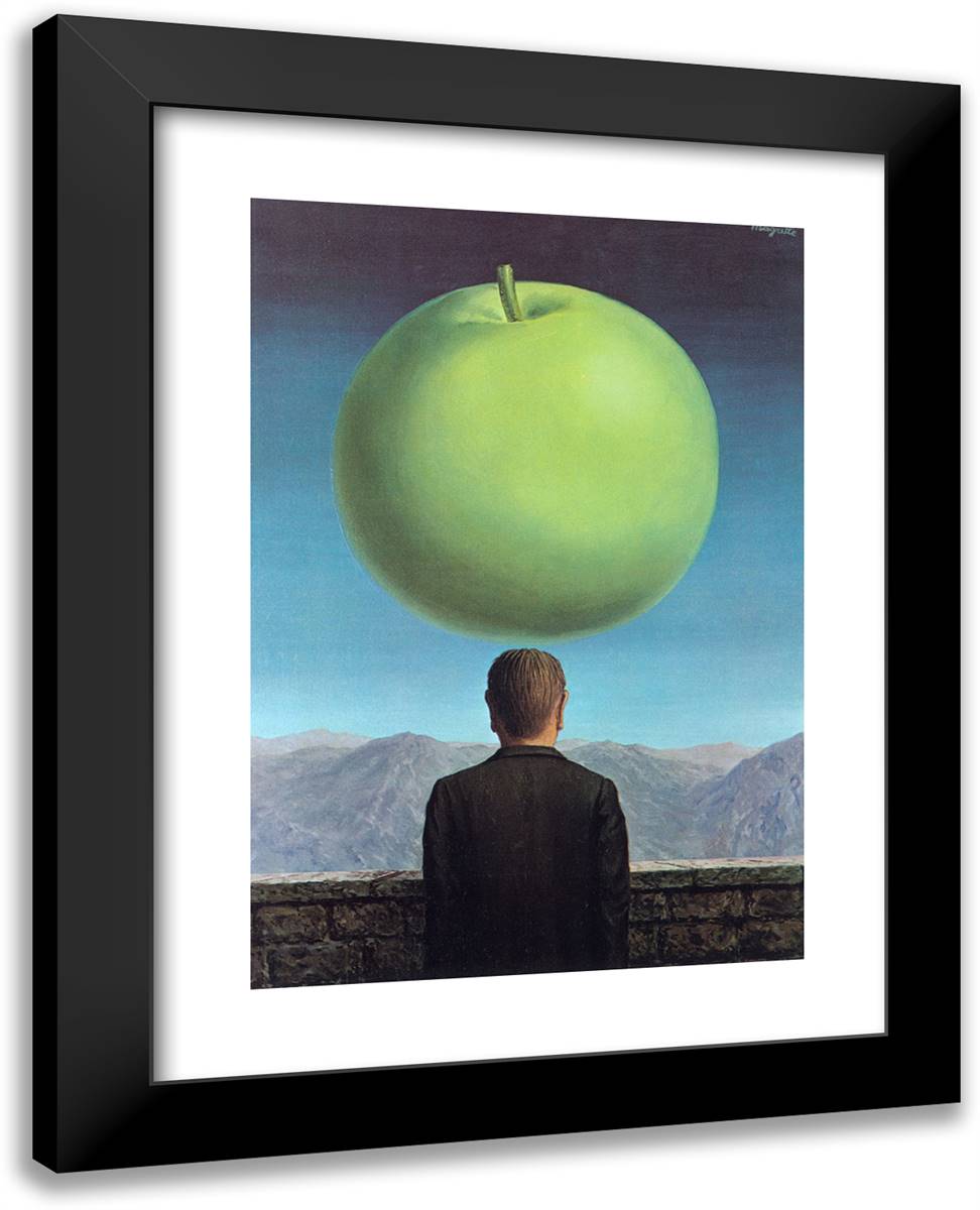 The Postcard 19x24 Black Modern Wood Framed Art Print Poster by Magritte, Rene