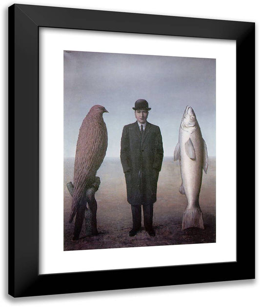 The Presence of Spirit 20x24 Black Modern Wood Framed Art Print Poster by Magritte, Rene