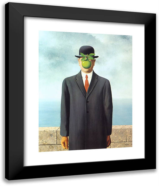 The Son of Man 20x24 Black Modern Wood Framed Art Print Poster by Magritte, Rene