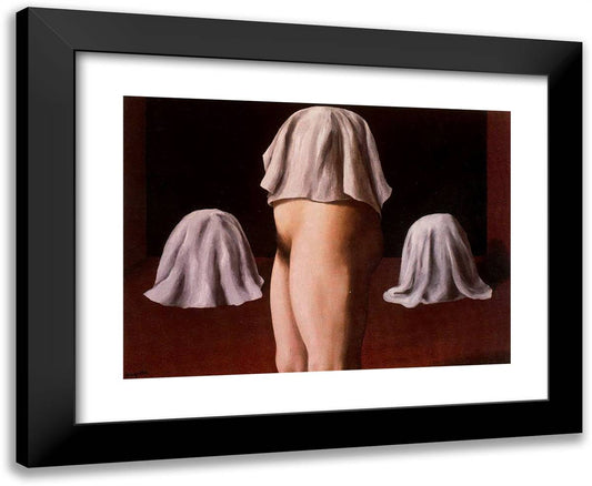 The Symmetrical Trick 24x20 Black Modern Wood Framed Art Print Poster by Magritte, Rene