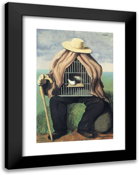 The Therapeutist 18x24 Black Modern Wood Framed Art Print Poster by Magritte, Rene