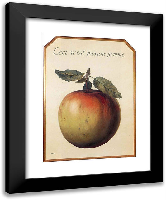 This Is Not an Apple 19x24 Black Modern Wood Framed Art Print Poster by Magritte, Rene