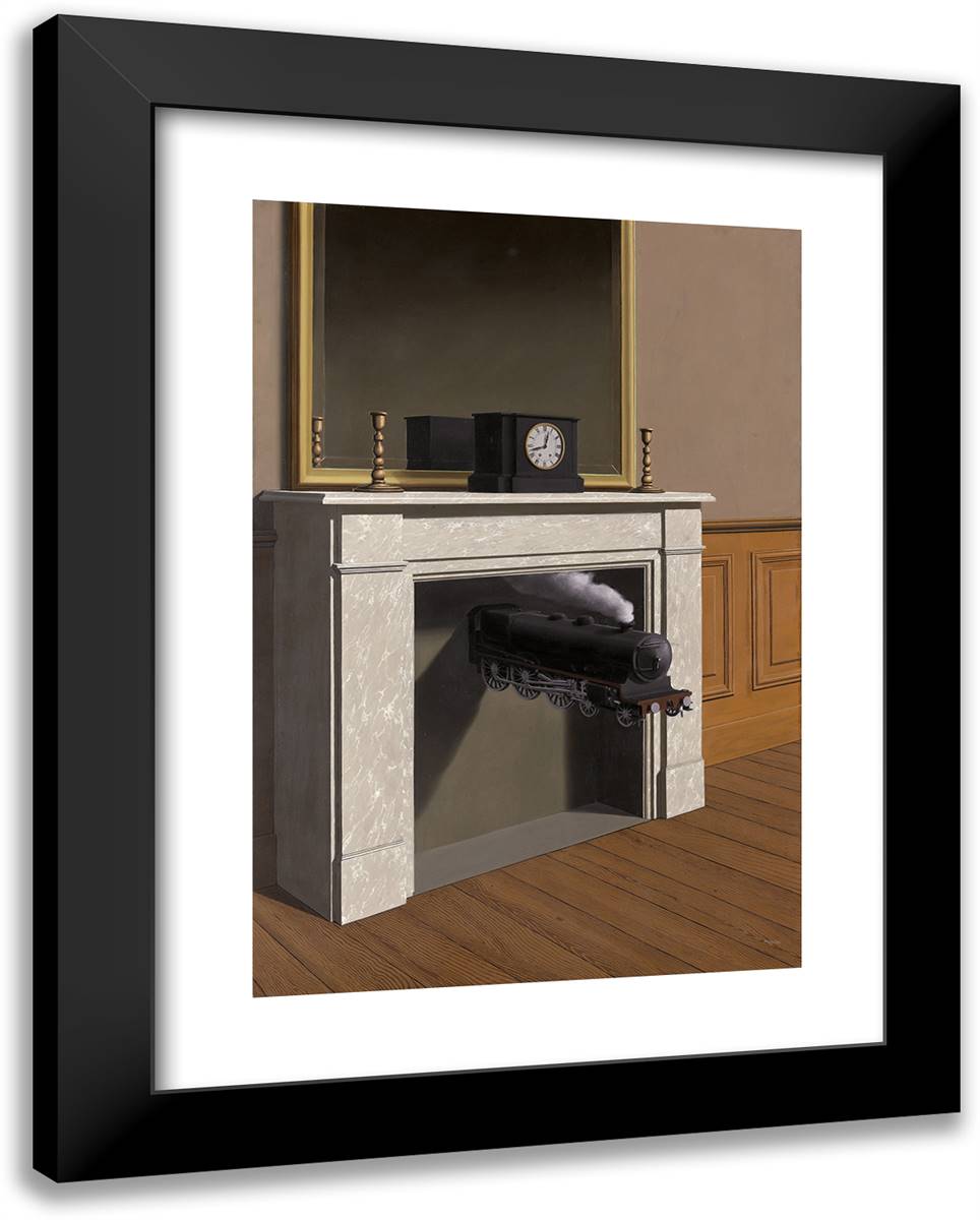 Time Transfixed 19x24 Black Modern Wood Framed Art Print Poster by Magritte, Rene