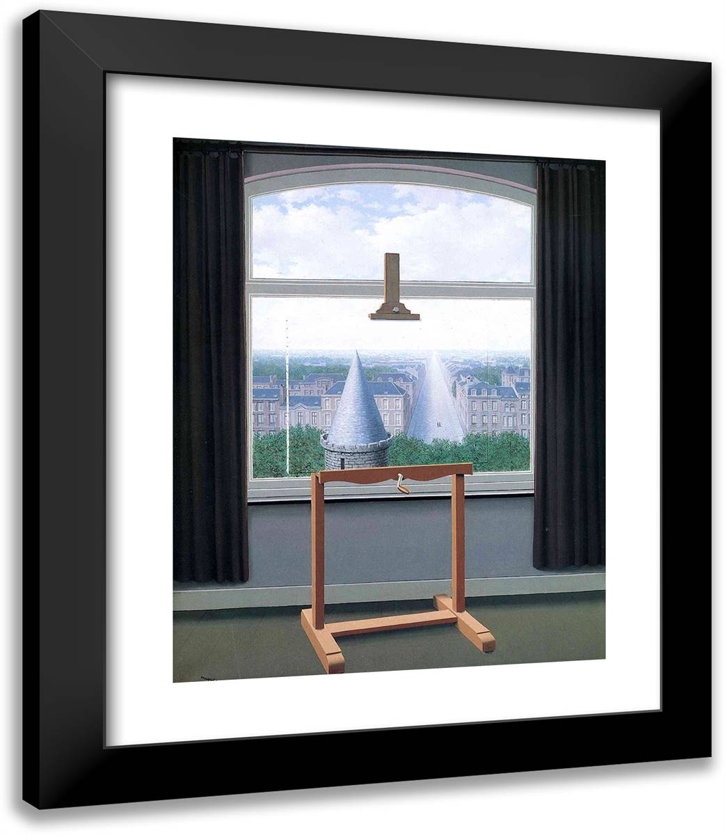 Where Euclide Walked 20x23 Black Modern Wood Framed Art Print Poster by Magritte, Rene