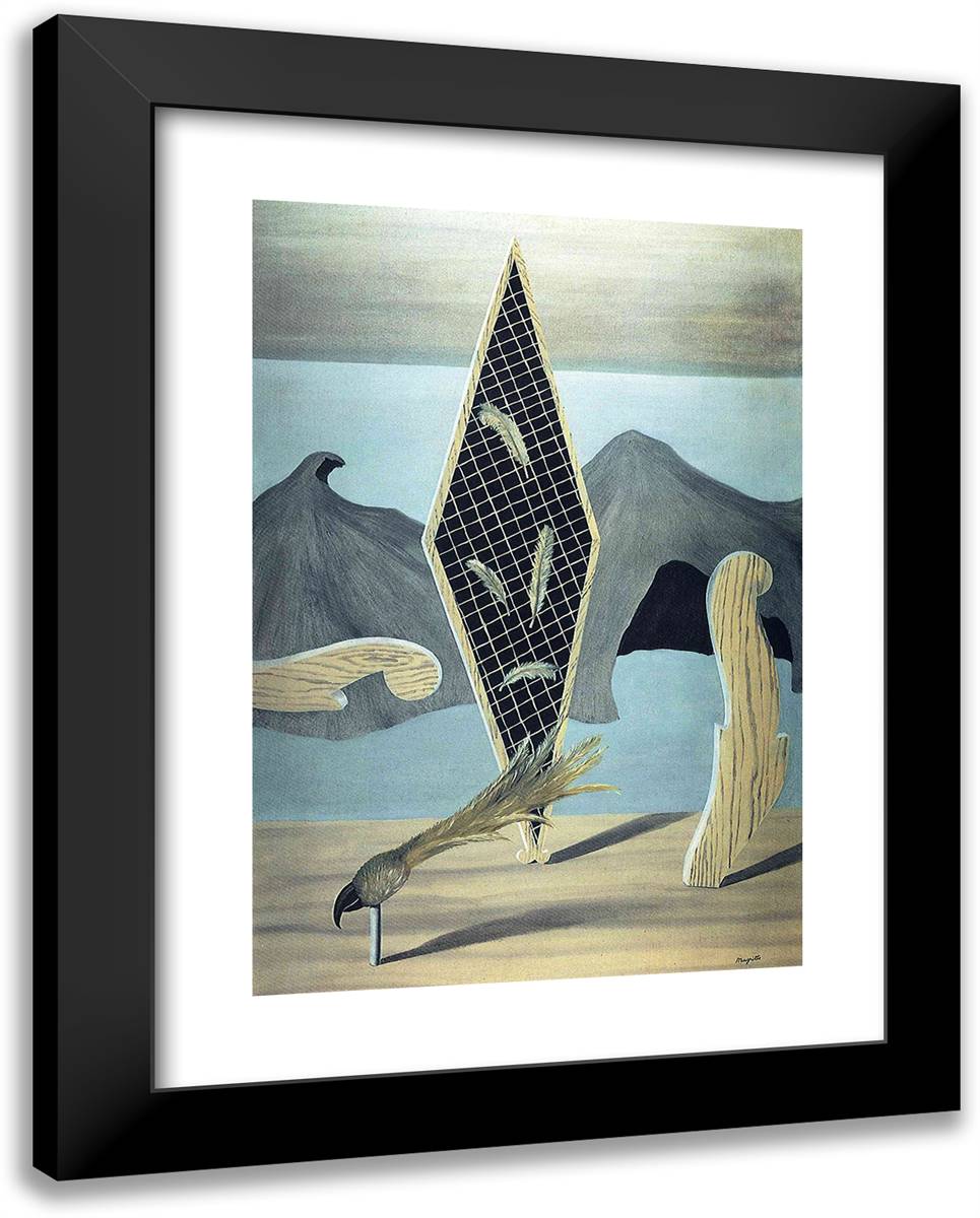 Wreackage of the Shadow 19x24 Black Modern Wood Framed Art Print Poster by Magritte, Rene