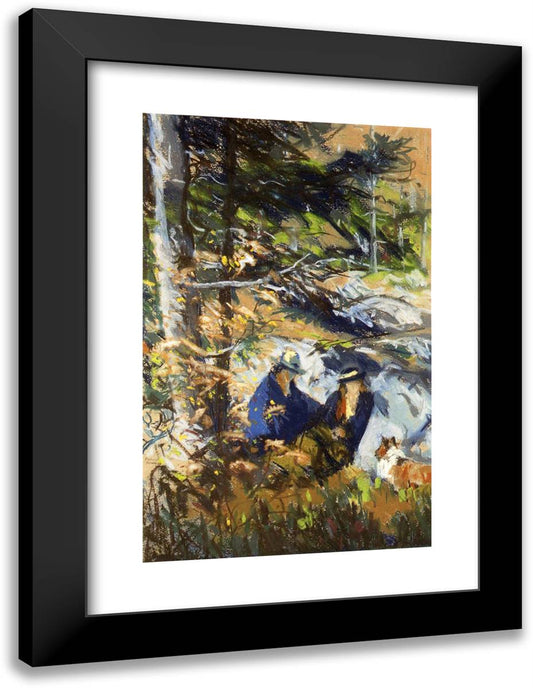 Among the Rocks, Monhegan Island, Maine  18x24 Black Modern Wood Framed Art Print Poster by Henri, Robert