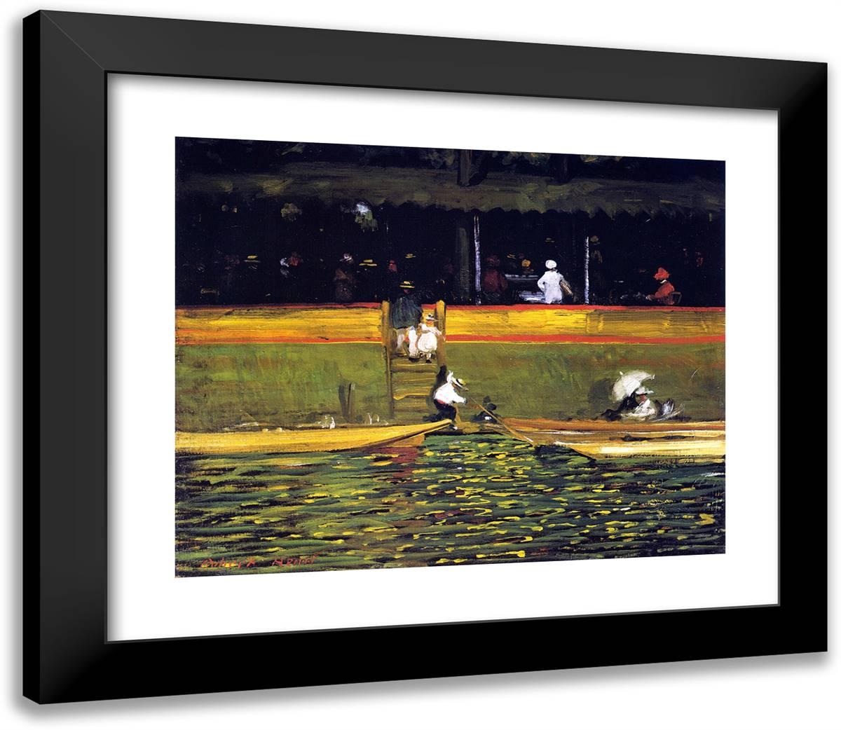 At Joinville  23x20 Black Modern Wood Framed Art Print Poster by Henri, Robert
