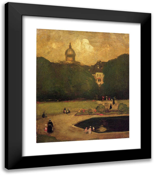 Au Jardin Du Luxembourg  20x23 Black Modern Wood Framed Art Print Poster by Henri, Robert