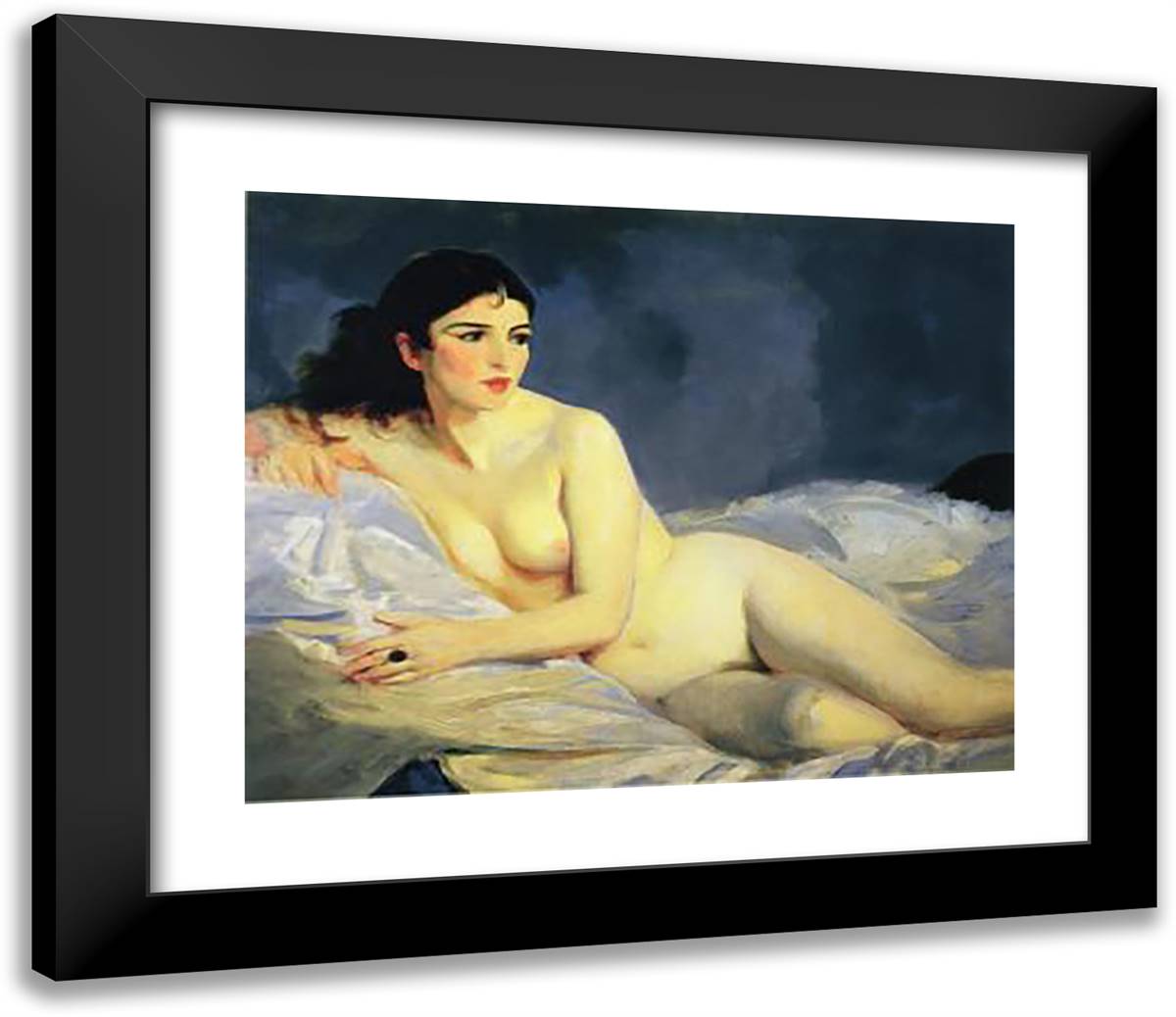 Betalo, Nude 23x20 Black Modern Wood Framed Art Print Poster by Henri, Robert