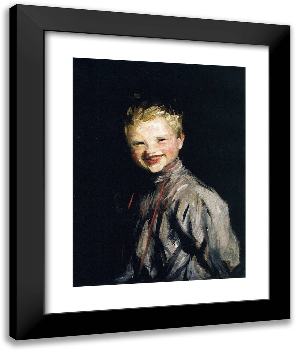 Cori Laughing  20x24 Black Modern Wood Framed Art Print Poster by Henri, Robert