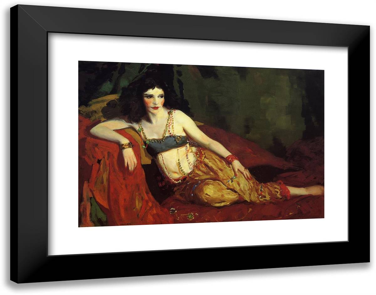 Dancer of Delhi (Betalo Rubino)  24x19 Black Modern Wood Framed Art Print Poster by Henri, Robert