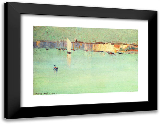 Early Morning, Venice  24x19 Black Modern Wood Framed Art Print Poster by Henri, Robert