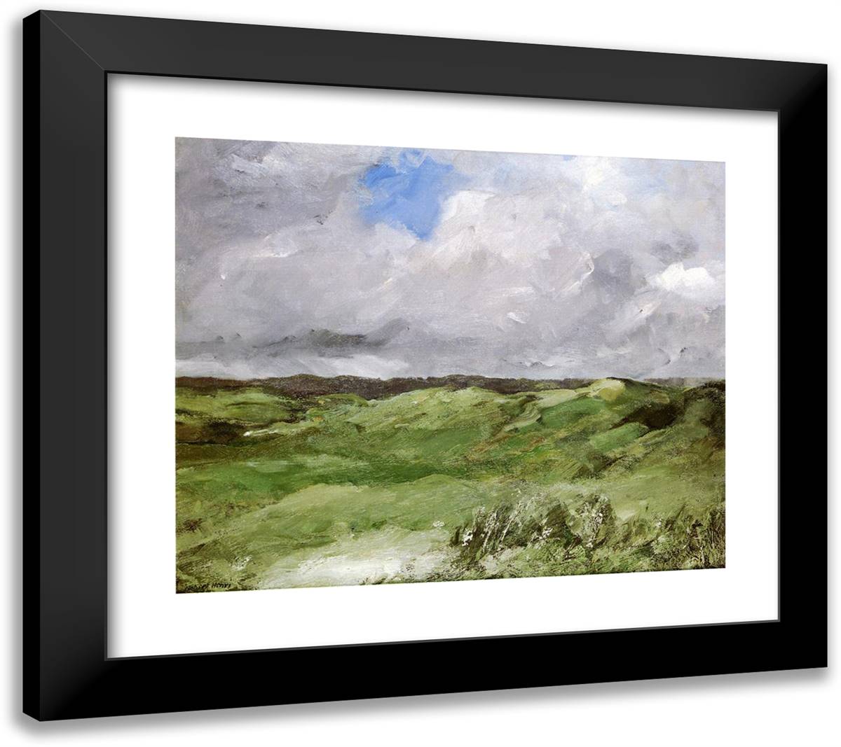 Gray Dunes 22x20 Black Modern Wood Framed Art Print Poster by Henri, Robert