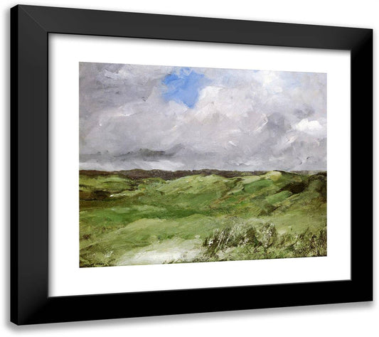 Gray Dunes 22x20 Black Modern Wood Framed Art Print Poster by Henri, Robert