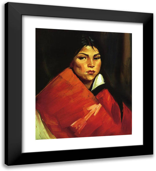 Indian Girl 20x22 Black Modern Wood Framed Art Print Poster by Henri, Robert