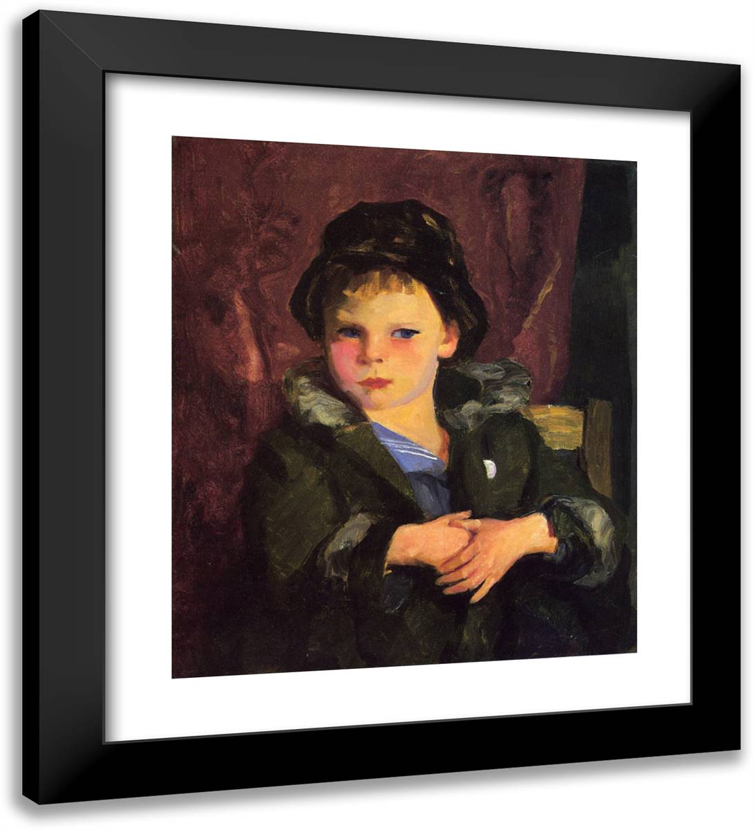 Irish Boy 20x22 Black Modern Wood Framed Art Print Poster by Henri, Robert