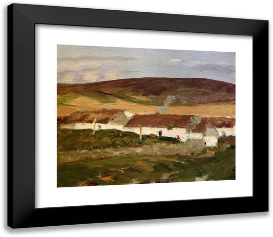 Irish Cottage 23x20 Black Modern Wood Framed Art Print Poster by Henri, Robert