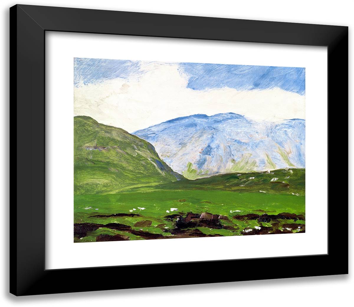 Irish Landscape 23x20 Black Modern Wood Framed Art Print Poster by Henri, Robert
