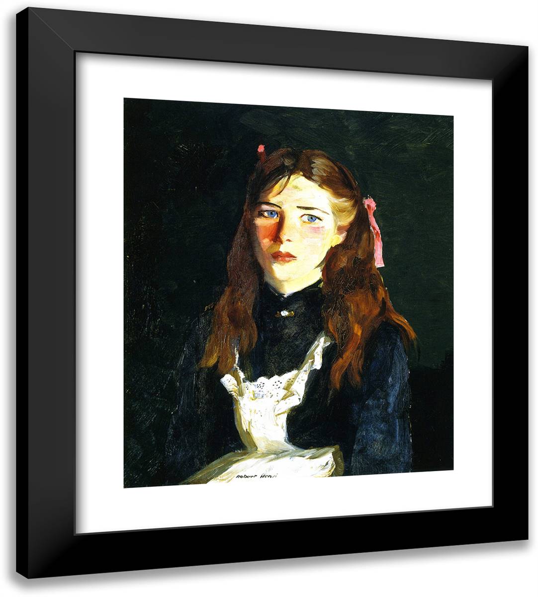 Irish Lass  20x22 Black Modern Wood Framed Art Print Poster by Henri, Robert