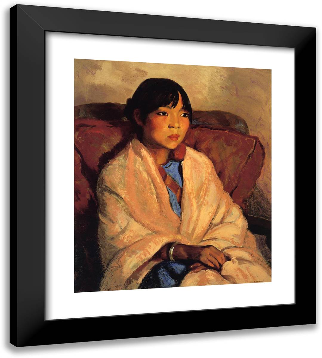 Julianita  20x22 Black Modern Wood Framed Art Print Poster by Henri, Robert
