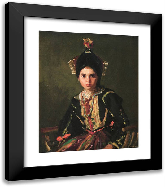 La Montera. Segovia Girl in Fiesta Costume  20x23 Black Modern Wood Framed Art Print Poster by Henri, Robert